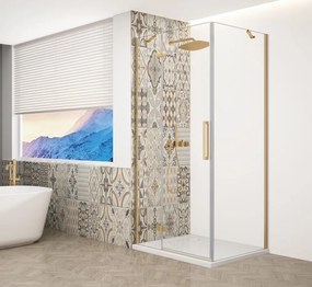 Gelco Trinity douchecabine met helder glas 120x120cm links goud