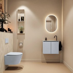 Mondiaz Ture DLux toiletmeubel 60cm clay met wastafel ostra rechts met kraangat