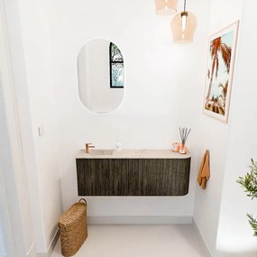 Mondiaz Joya DLux 110cm toiletmeubel ronding rechts shadow met wastafel faye links 1 kraangat frappe