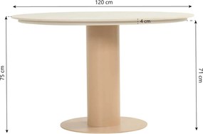 Tuinset Ronde Tuintafel 4 personen 120 cm Rope Taupe  Hartman Taragona/Girona