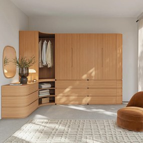 Kastelement voor modulaire garderobekast, eiken fineer, EVORIA