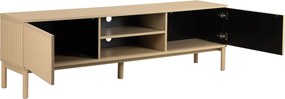 Mat Beige Tv-meubel Met Ribbels - 180x40x55cm.