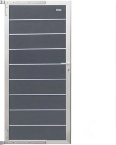 Tuindeur composiet Modular rock grey met blank aluminium frame compleet (90 x 195 cm)