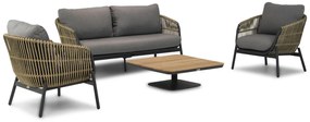 Stoel en Bank Loungeset Wicker Taupe 5 personen Coco Nathan/Ralph