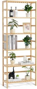 VEVOR 6-laags bamboe boekenkast, opbergrek, vrijstaande multifunctionele bloemen- en plantenstandaard, archiefrek, ideaal voor badkamer, slaapkamer, kantoor, studeerkamer, natuurlijke kleur