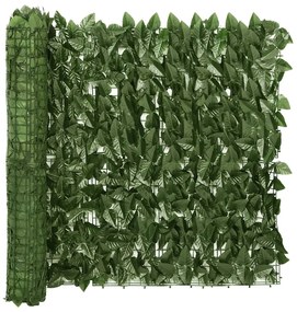 vidaXL Balkonscherm met donkergroene bladeren 600x75 cm