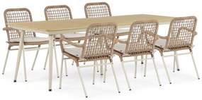 Tuinset 6 personen 240 cm Aluminium/Rope Taupe De Laan Projects
