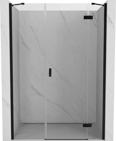 Mexen Mist-H douchedeur scharnierend rechts 145 cm, transparant, zwart - 8A5-145-001-70-00-P