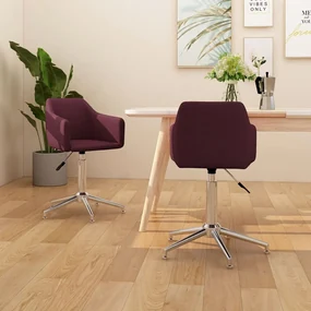 vidaXL Eetkamerstoelen draaibaar 2 st stof paars