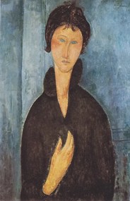 Kunstreproductie Woman with Blue Eyes, c.1918, Amedeo Modigliani