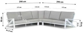 Hoek loungeset 5 personen Aluminium Wit  Santika Furniture Santika Cinta