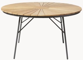 Ronde tuintafel Ellen met teakhouten tafelblad, in verschillende formaten