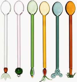 Cocktailroerstaafjes Cactus van borosilicaatglas, 6-delig