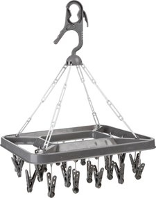 5Five Droogcarrousel met 26 Knijpers - 39,5 x 41,5 cm - Donkergrijs - Kunststof
