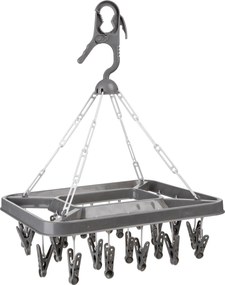 Grijs Wasrek met 26 Klemmen - PP (Polypropyleen) Materiaal