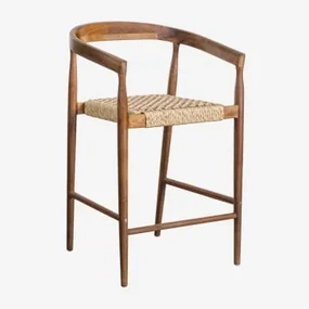 Pakket Van 4 Hoge Tuinstoelen In Teakhout (65 Cm) Visby Teakhout - Sklum