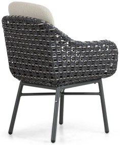 Tuinstoel Aluminium/wicker Grijs-antraciet Santika Yovan
