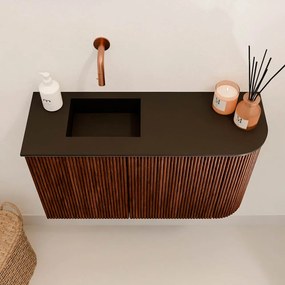 Mondiaz Joya 70cm toiletmeubel ronding rechts ruby met wastafel faye links zonder kraangat urban