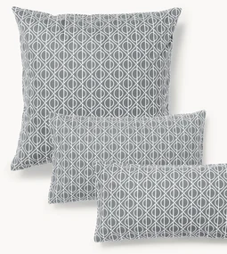 Katoenen kussenhoes Jella met geometrische print