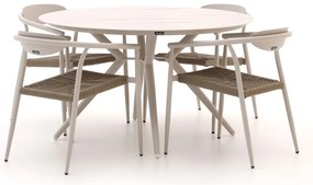 Diningset Manifesto  | 4 personen aluminium | Tuinset stapelbaar | 5-delig | Kees Smit Tuinmeubelen