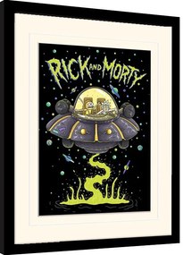 Ingelijste poster Rick and Morty - UFO
