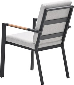 Garden Impressions Kasper tuinstoel stapelbaar donker grijs - 4 stuks