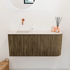 Mondiaz Joya DLux 90cm toiletmeubel ronding rechts dusk met wastafel faye links zonder kraangat meli