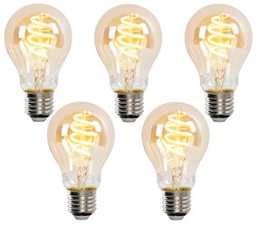 Set van 5 Smart E27 LED lamp A60 goud 4W 270 lm 1800-3000K