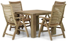 Tuinset 4 personen 100 cm Teak Old teak greywash Garden Collections Birmingham/Brighton