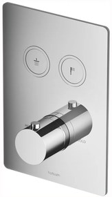 Hotbath Cobber Afbouwdeel thermostaat Rechthoek met 2 push buttons Geborsteld Koper PVD PB009Q