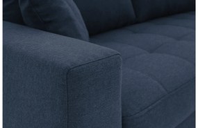 Goossens Bank Coco blauw, stof, 2,5-zits, stijlvol landelijk met ligelement rechts