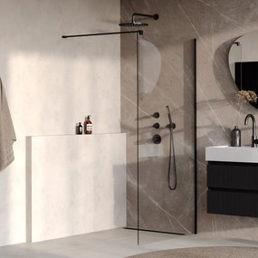Brauer Oblivion inloopdouche helder glas 100cm zwart mat