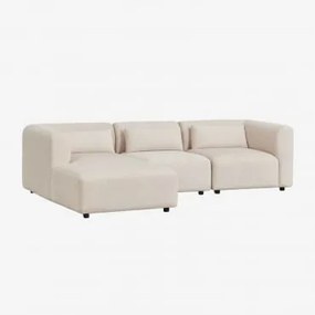 Linker Modulaire Chaise Longue Bank Van 3 Delen Fogler Corduroy Linnen Beige - Sklum