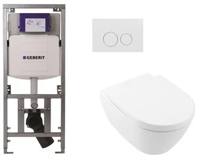 Villeroy Boch Subway 2.0 DirectFlush Toiletset - softclose - geberit reservoir - qeramiq bedieningsplaat ronde knoppen - wit 0701131/ga26028/SW729014/SW1182666/SW706186