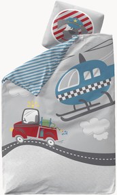 Kinderbeddengoedset Heroes van katoensatijn