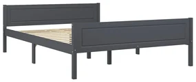 vidaXL Bedframe massief grenenhout grijs 140x200 cm