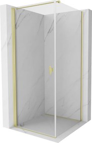 Mexen Mist-B douchecabine, draaideur 90 x 90 cm, transparant, geborsteld goud - 8A2T-090-090-55-00