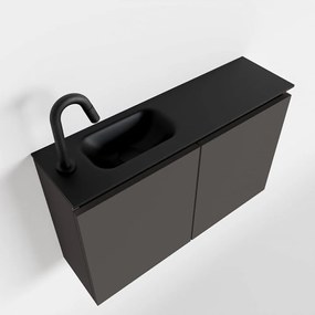 Mondiaz Ture 80cm toiletmeubel dark grey met wastafel urban links 1 kraangat