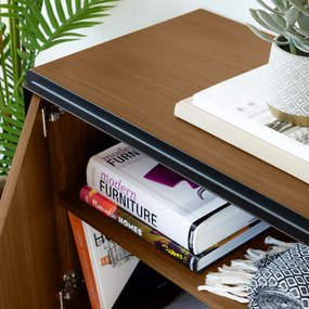 Kave Home Nadyria Retro Design Dressoir Walnoot - 140x48x82cm.