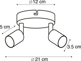 Moderne spot wit kantelbaar rond 2-lichts - Jeany