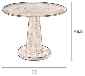 Dutchbone Brute Ronde Bijzettafel Messing Aluminium - 63 X 63cm.