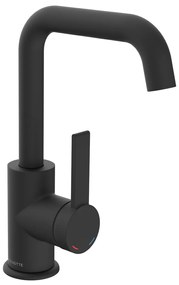 Schutte Los angeles wastafelkraan met draaibare uitloop zwart mat