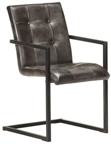 vidaXL Eetkamerstoelen 6 st echt leer verweerd grijs