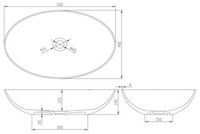 Sapho Formigo betonnen waskom 60x14.5x40.5cm donkerbruin