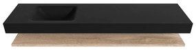 Zaro Alan badmeubel 190cm met planchet washed oak en vrijhangende wastafel cloud links zonder kraangat urban