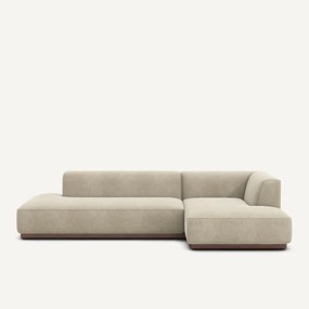 XL rechte hoekbank in linnen fluweel, JACOPO