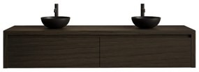 Gliss Design Ares badmeubel 180cm 2 lades charcoal zonder waskom