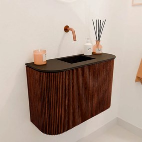 Mondiaz Joya 65cm toiletmeubel ronding links/rechts ruby met wastafel faye midden zonder kraangat urban