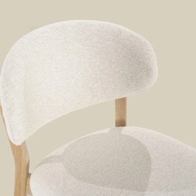 Luxe Eetkamerstoel Eiken Beige En Stof