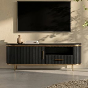 Tv-meubel Ovaal Met Messing 150 Cm - 150x45x55cm.